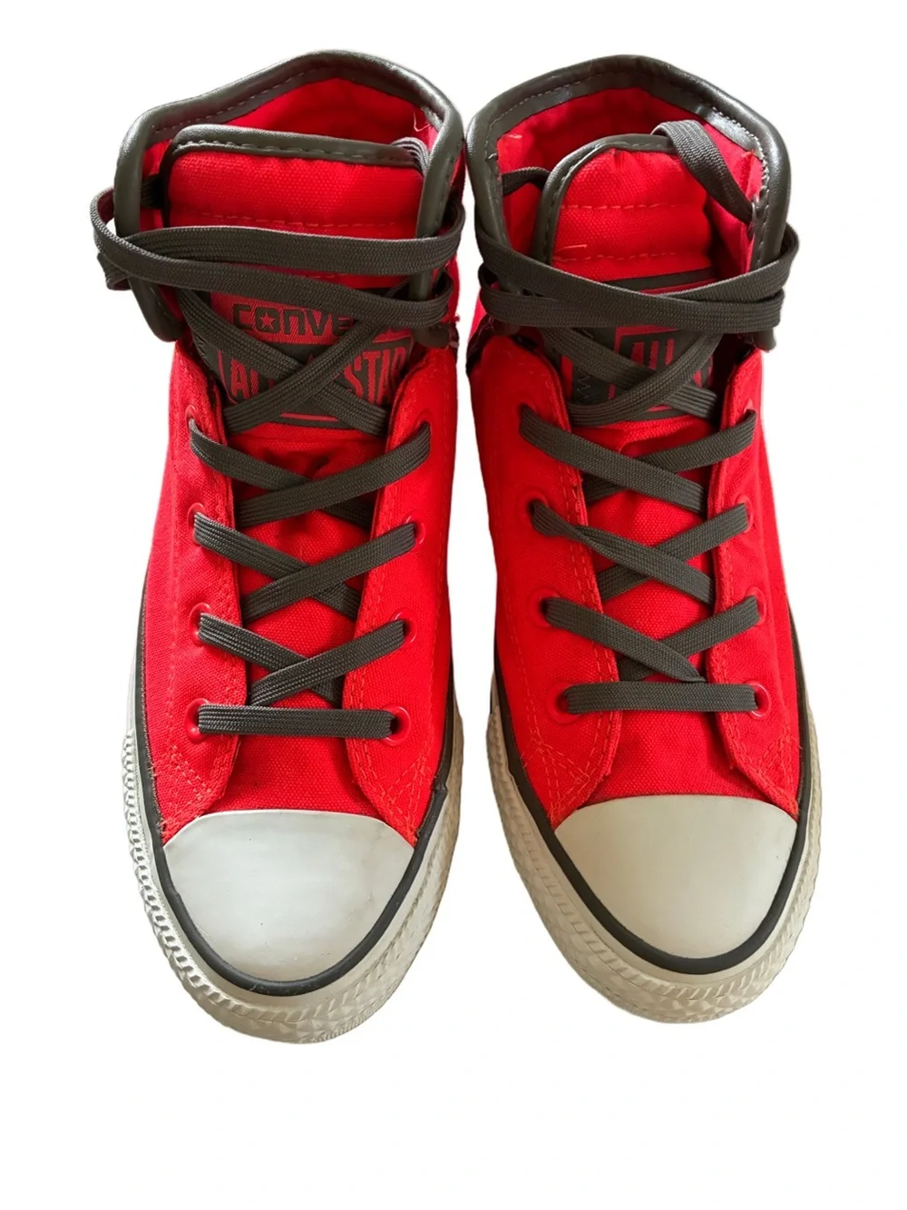Converse Kids' neon orange Red High-Top Sneakers all star Chuck Taylor 5.5
